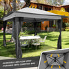 12x12 FT Gray | Portable and Spacious Outdoor Gazebo with UV Protection and Mesh Netting