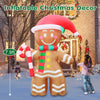 7.9 ft Christmas Inflatables Outdoor Decorations, Cheerful Gingerbread Man with LED Lights