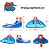 Action Air Water Slide, Inflatable Waterslide with Large Pool, Blue Bounce House with Double Slide and Climbing Wall