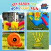 Action Air Inflatable Bounce House, Dinosaur Theme Bouncy Castle with Air Blower