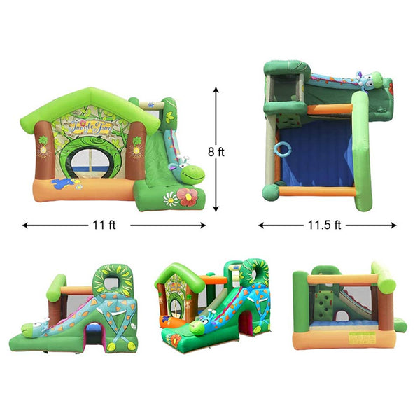 size of jungle giraffe with slide bounce house