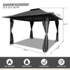 12x12 FT Black | Portable and Spacious Outdoor Gazebo with UV Protection and Mesh Netting
