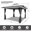 12x12 FT Gray | Portable and Spacious Outdoor Gazebo with UV Protection and Mesh Netting