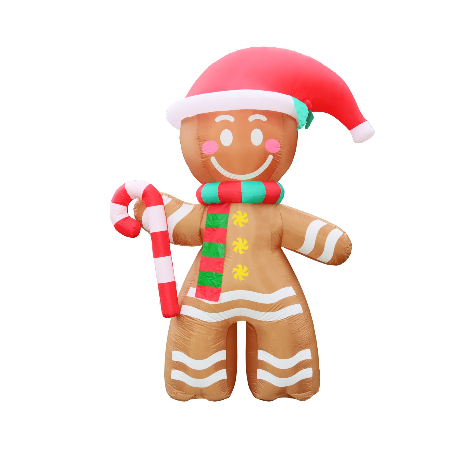 7.9 ft Christmas Inflatables Outdoor Decorations, Cheerful Gingerbread Man with LED Lights