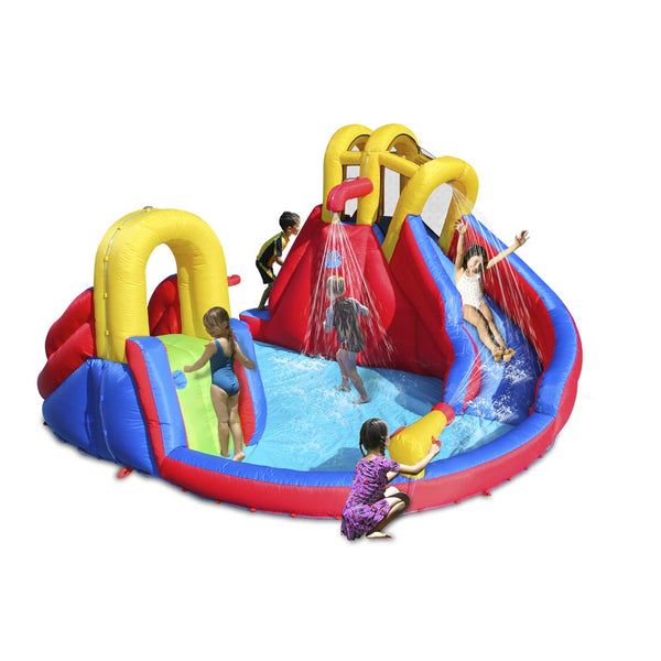 Action Air Inflatable Water slide with Double Blow Up Slides and Massive Pool (No Blower)