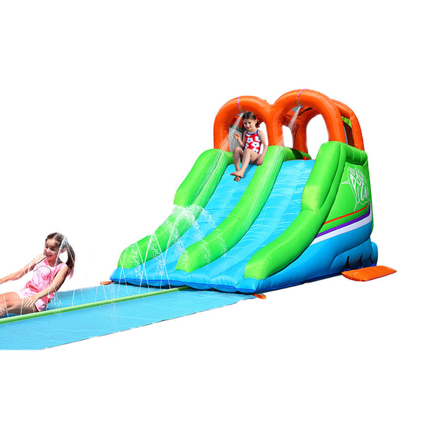 Action Air Inflatable Lawn Water Slide Double Lane with Splash Racing Blow Up Slide (No Blower)