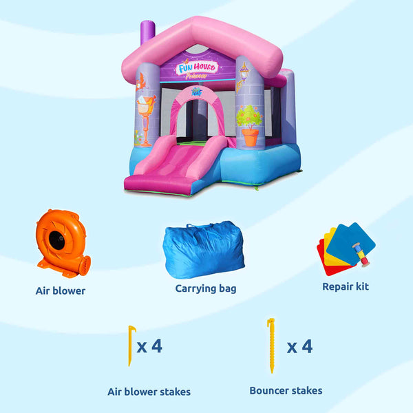 Action Air Bounce House Princess Jumping Castle with Slide for Girls
