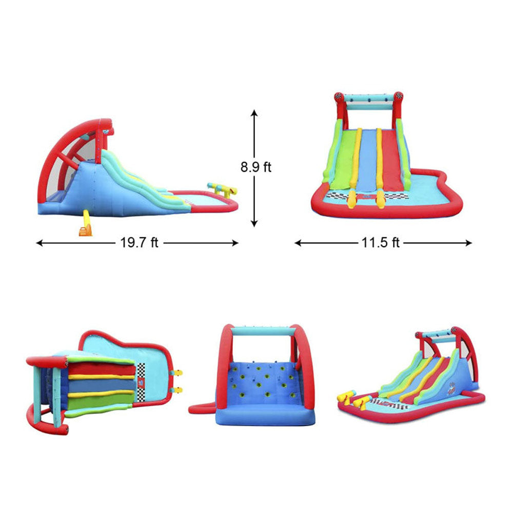 Action Air Inflatable Water slide with Triple Racing Lanes Blow Up Slide