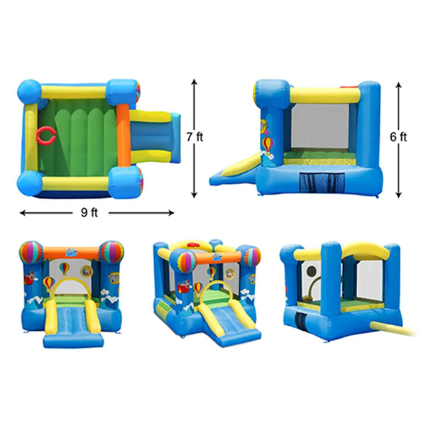 Action Air Hot Air Balloon Slide and Hoop Bouncer for Outdoor