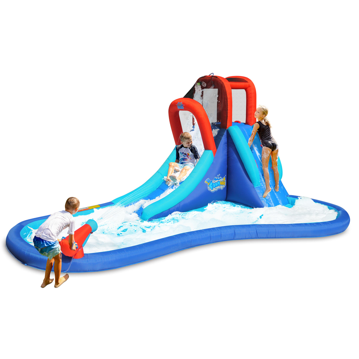 Water Slide with Bounce House & Foam Machine