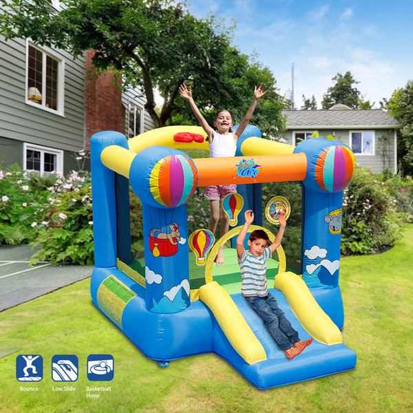 Action Air Hot Air Balloon Slide and Hoop Bouncer for Outdoor