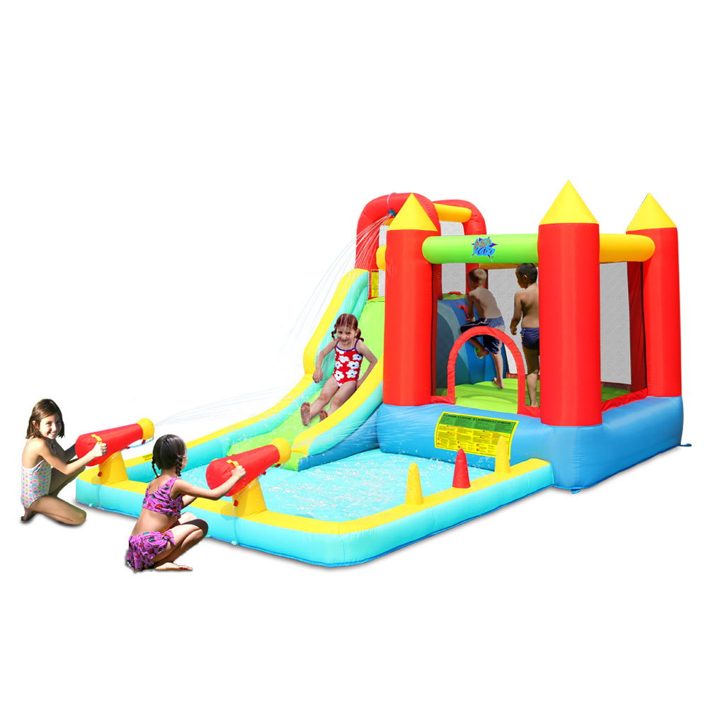 Action Air Inflatable Water Slide Bounce House with Pool and Water Cannons