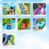 Inflatable Water Slide with Water Cannon Pool, Shark Club Bounce House for Wet and Dry