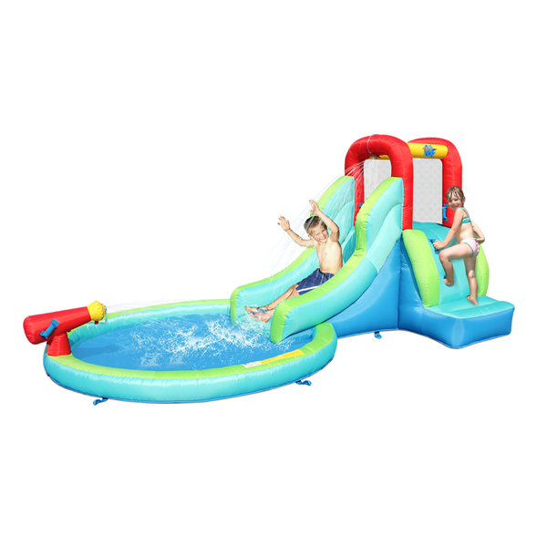 Action Air Inflatable Water Slide with Water Cannon & Splash Pool