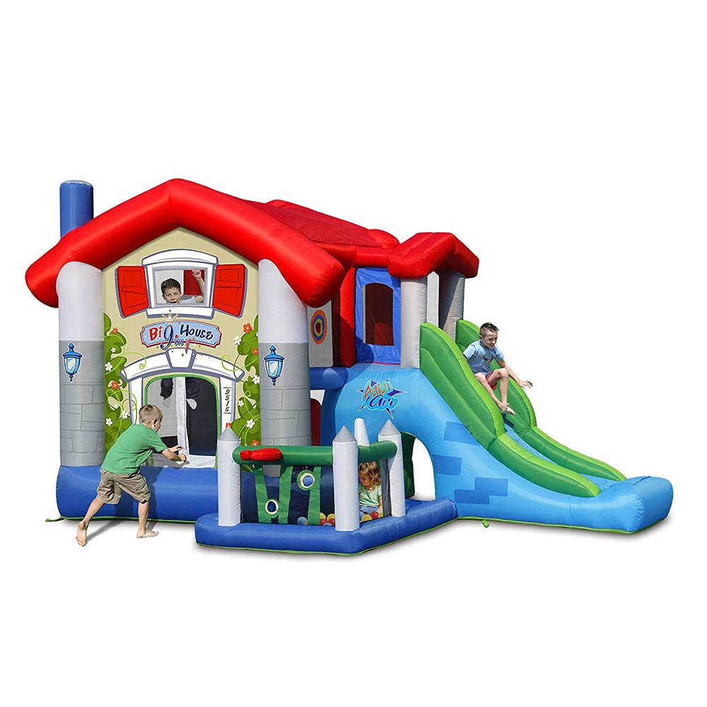 Action Air Big Bounce House Centro de juegos 9 en 1 con soplador