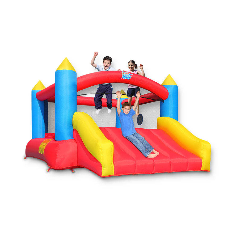 Action Air Bounce House Jumping Castle with Slide, Backyard Fun Big Bouncy Area