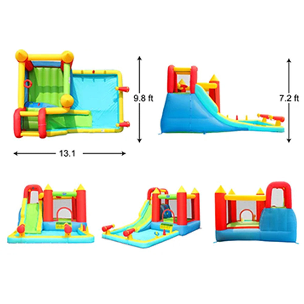 Action Air Inflatable Water Slide Bounce House with Pool and Water Cannons